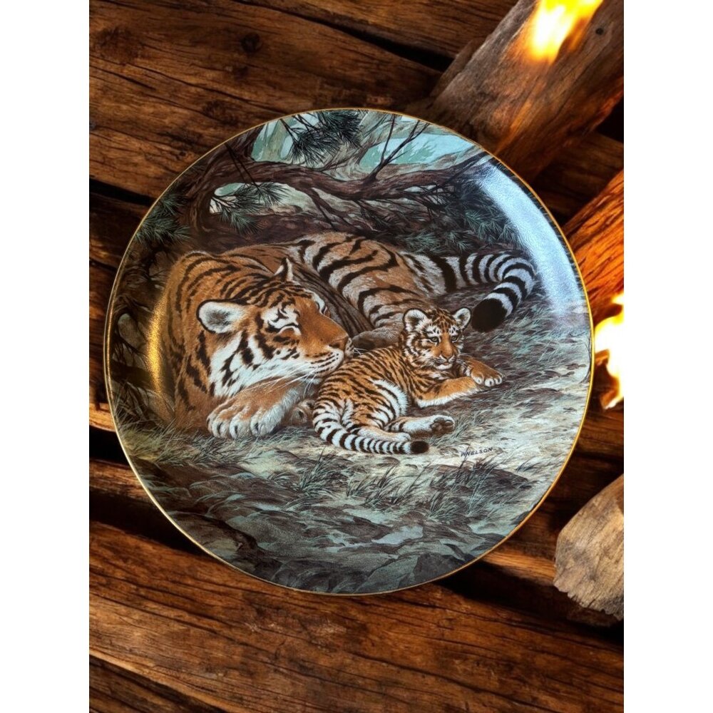 Vintage Siberian Tiger Collector Plate By Will Nelson 1990 Plate only